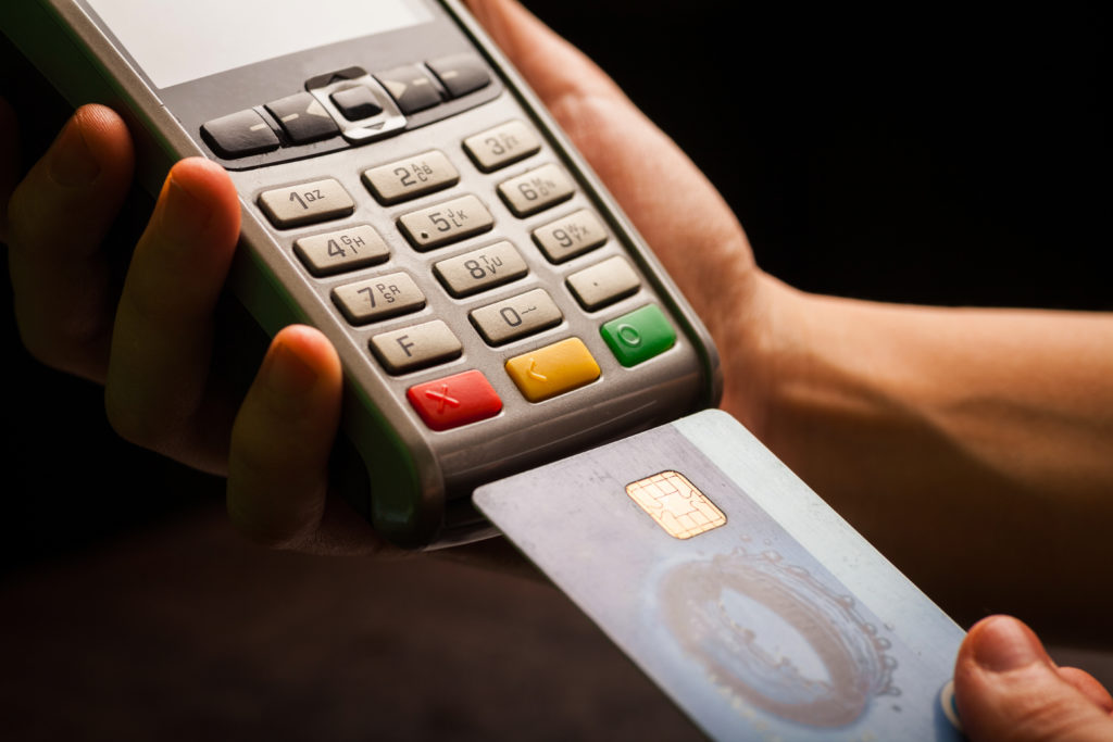 A Card Inserted Into Card Terminal