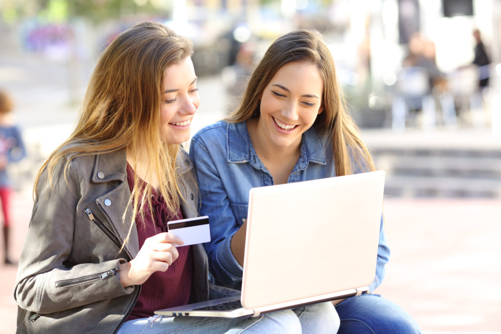 Two Women Making an Online Purchase